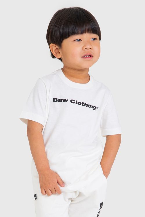 Camiseta kids basic logo marfim