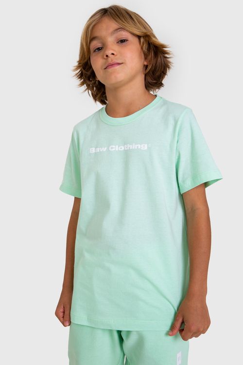 Camiseta kids basic logo candy green