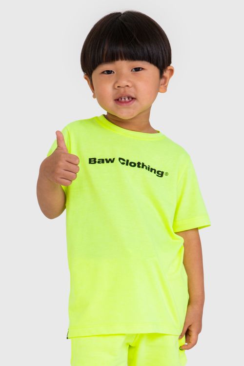 Camiseta kids basic logo neon yellow