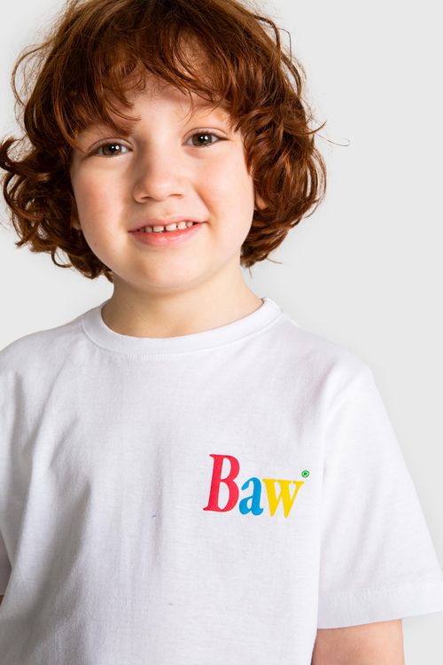 Camiseta kids baw search white
