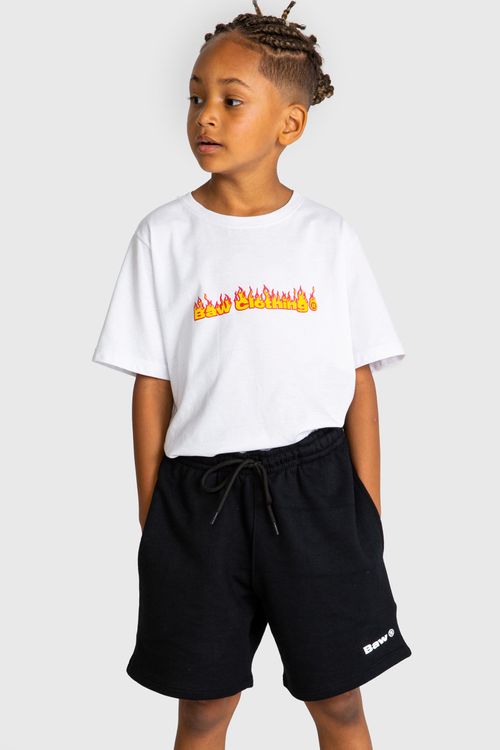 Camiseta kids fire logo white
