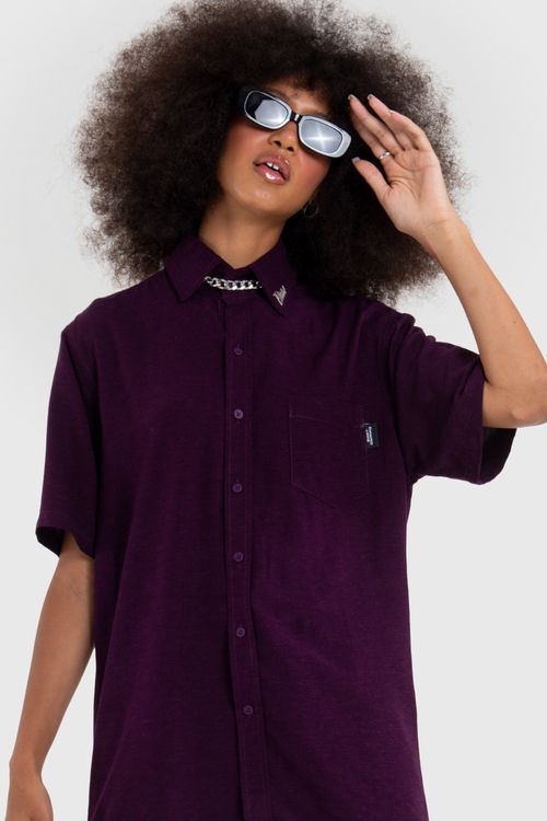 Camisa linen purple