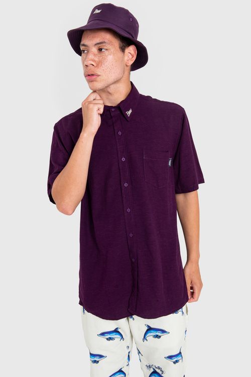 Camisa linen purple