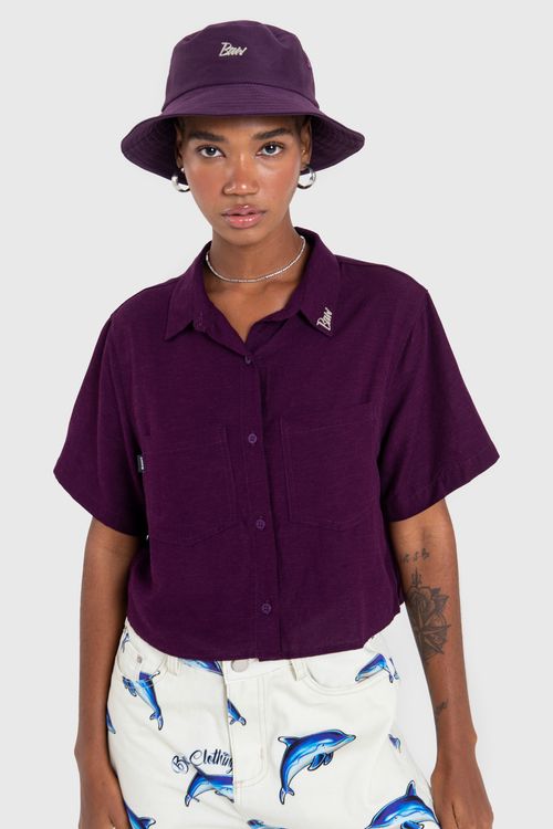 Camisa cropped purple