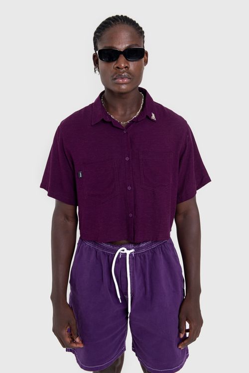 Camisa cropped purple