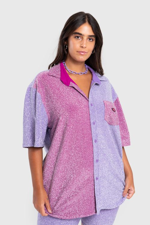 Camisa sparkly colorblock