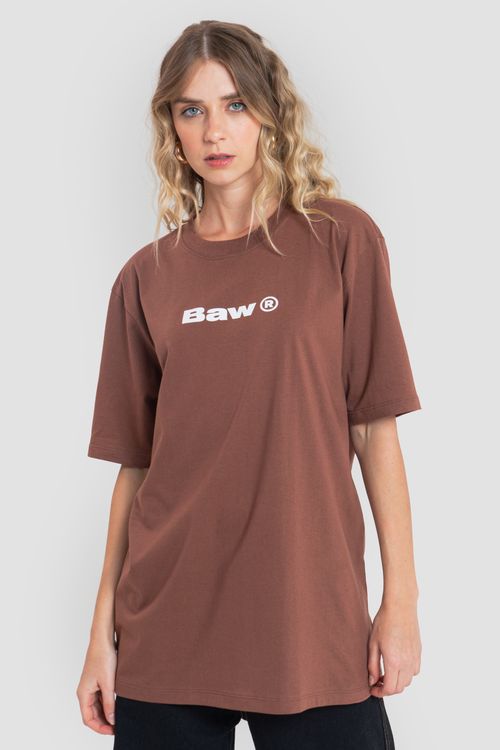 Camiseta regular logo brown
