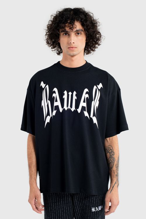 camiseta oversized mirrored logo black