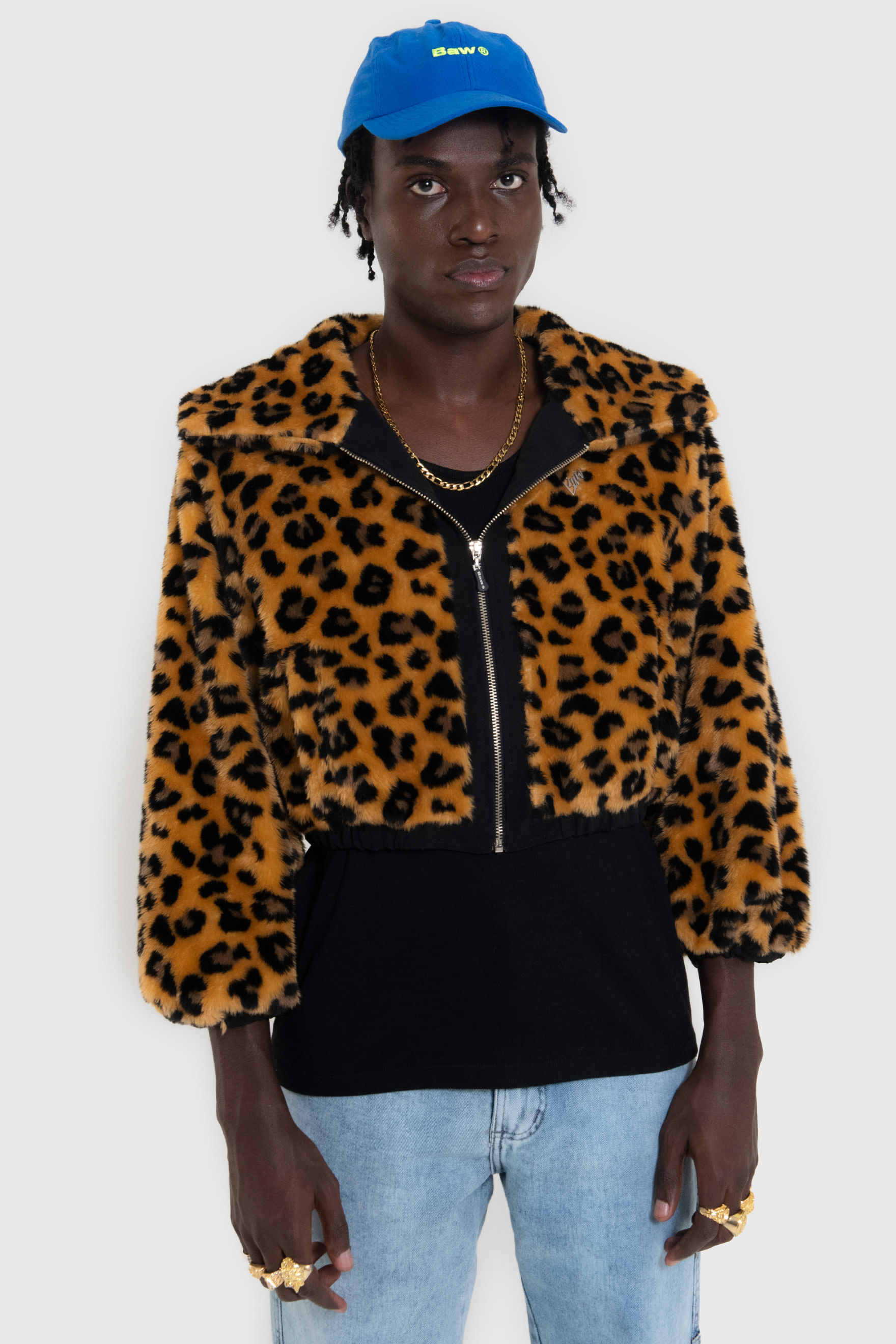 Cropped Leopard Faux Fur