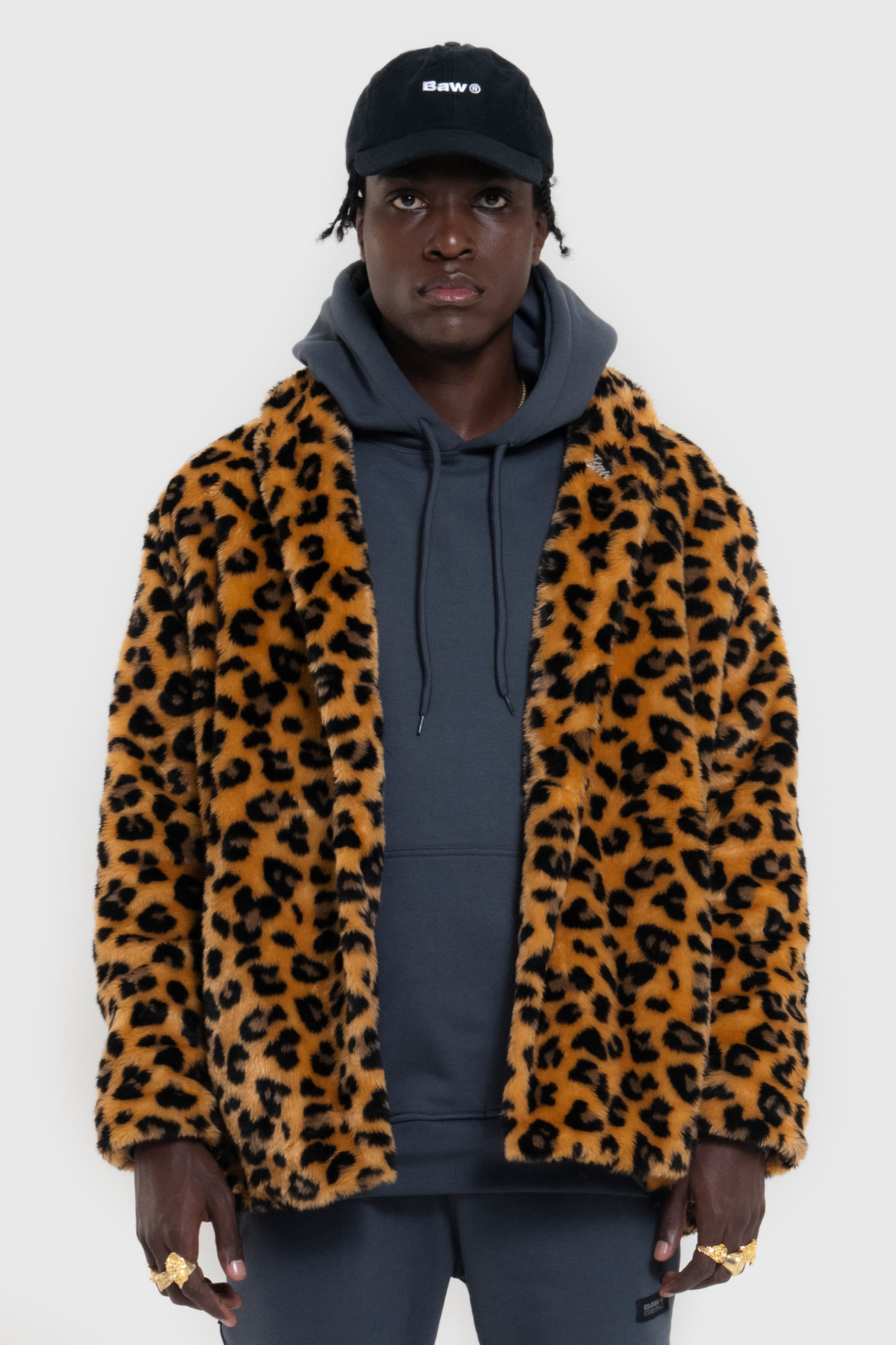 Overcoat Leopard Faux Fur