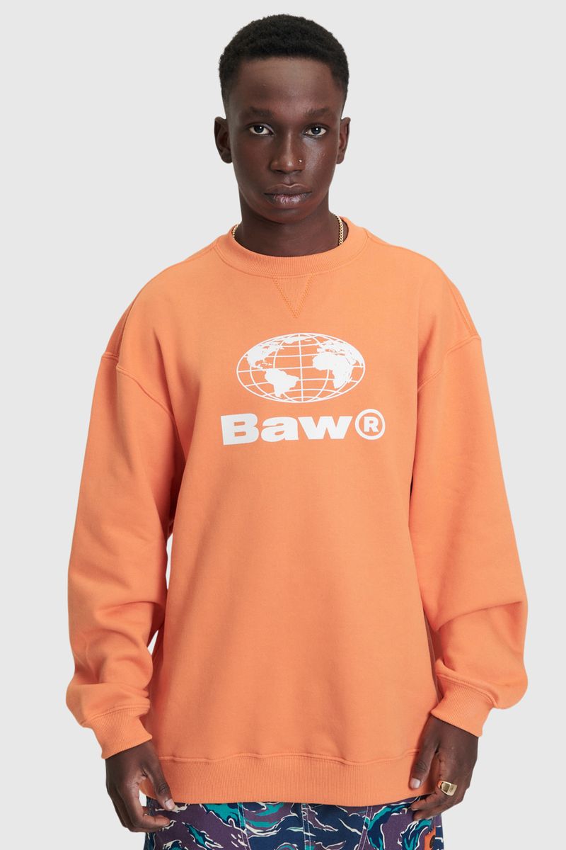 Sweatshirt Baw World Laranja Baw Clothing