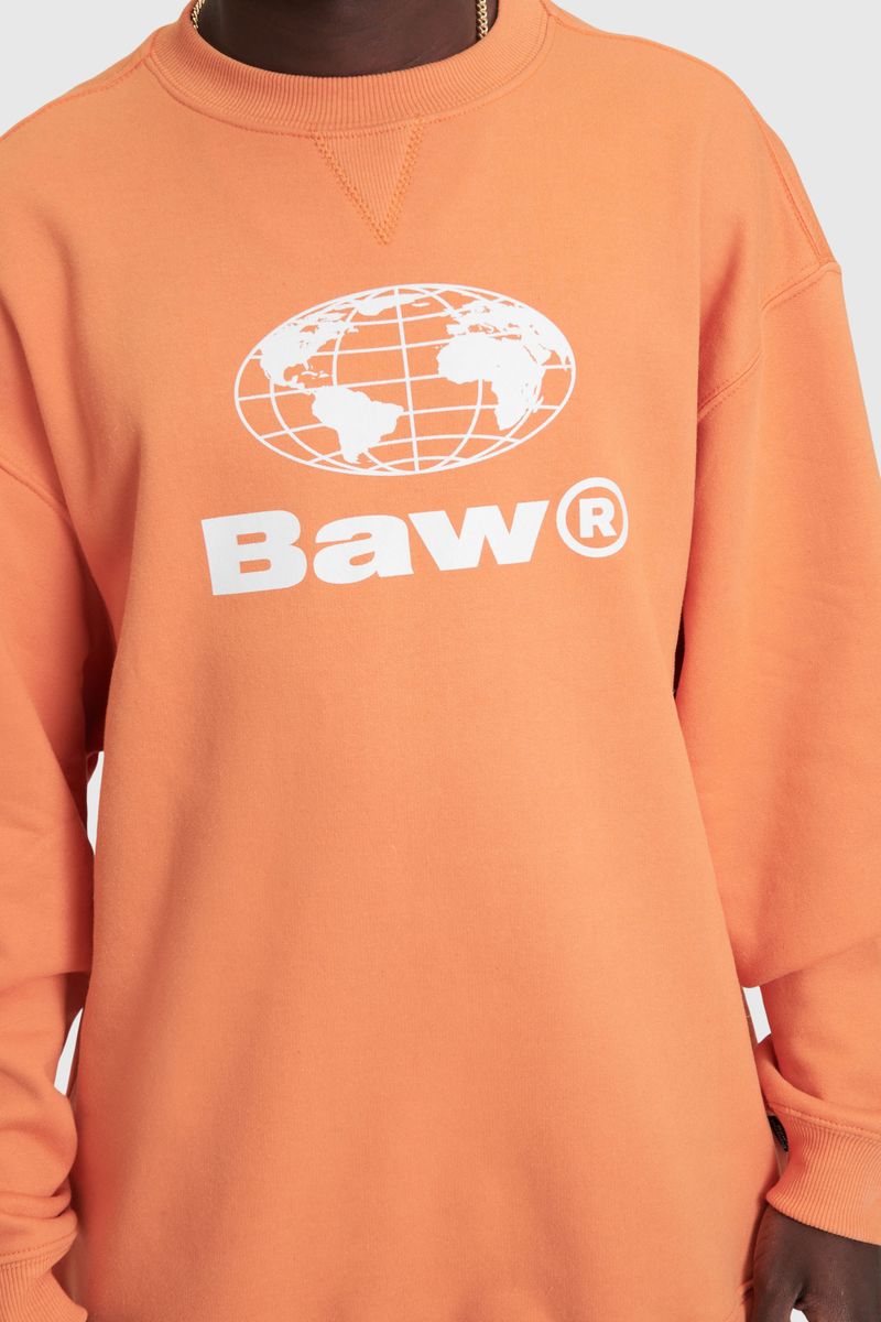 Sweatshirt Baw World Laranja Baw Clothing