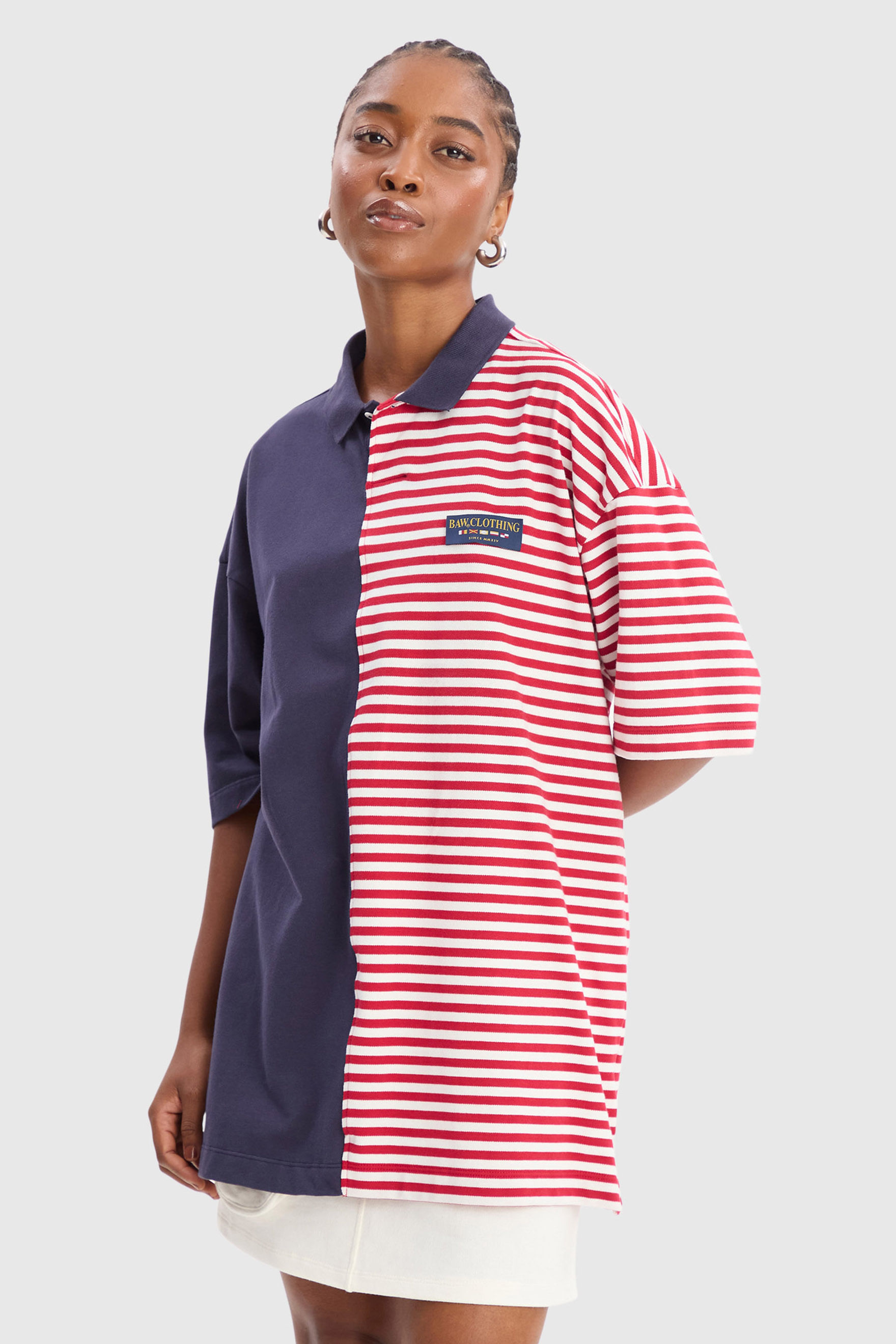 POLO OVER HALF STRIPES NAVAL CLASSY