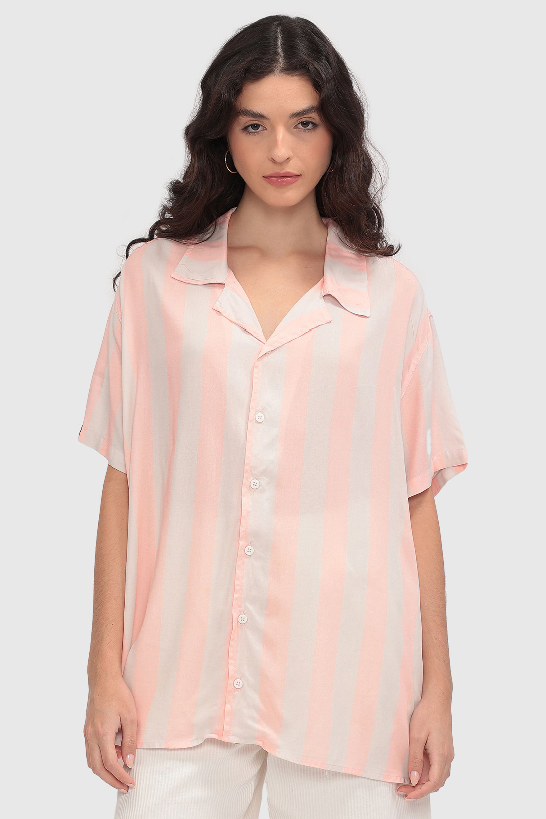 Camisa Cubana Summertime Candy Stripes